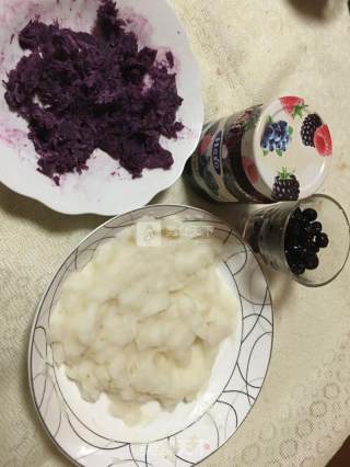 Blueberry Purple Sweet Potato Milk Yam recipe