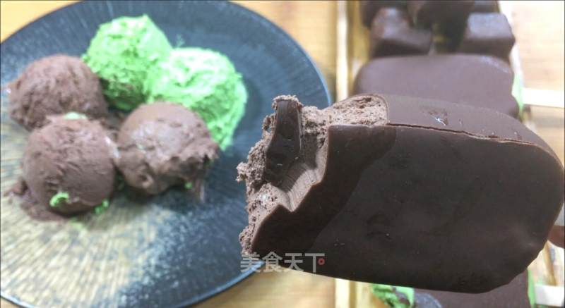 Super Simple and Crispy Ice Cream Ice Cream, Cocoa and Matcha Double Delicious, Smooth and Smooth, Rich Chocolate Flavor. recipe