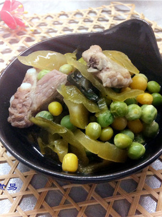 Braised Pork Ribs with Pickles and Peas recipe