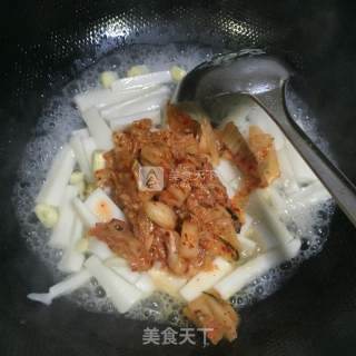 Kimchi Fried Rice Cake recipe