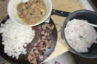 Fried Rice with White Radish and Duck Liver recipe