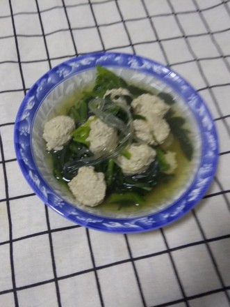 Spinach Soup with Meatballs