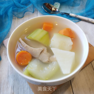 Salted Pork Knuckle Melon and Yam Soup recipe