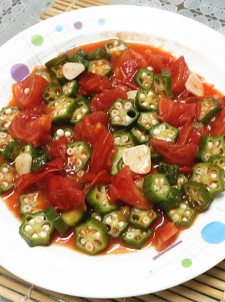 Sauteed Tomatoes with Okra recipe