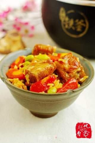 Lazy Pork Ribs Rice with Tomato Sauce recipe