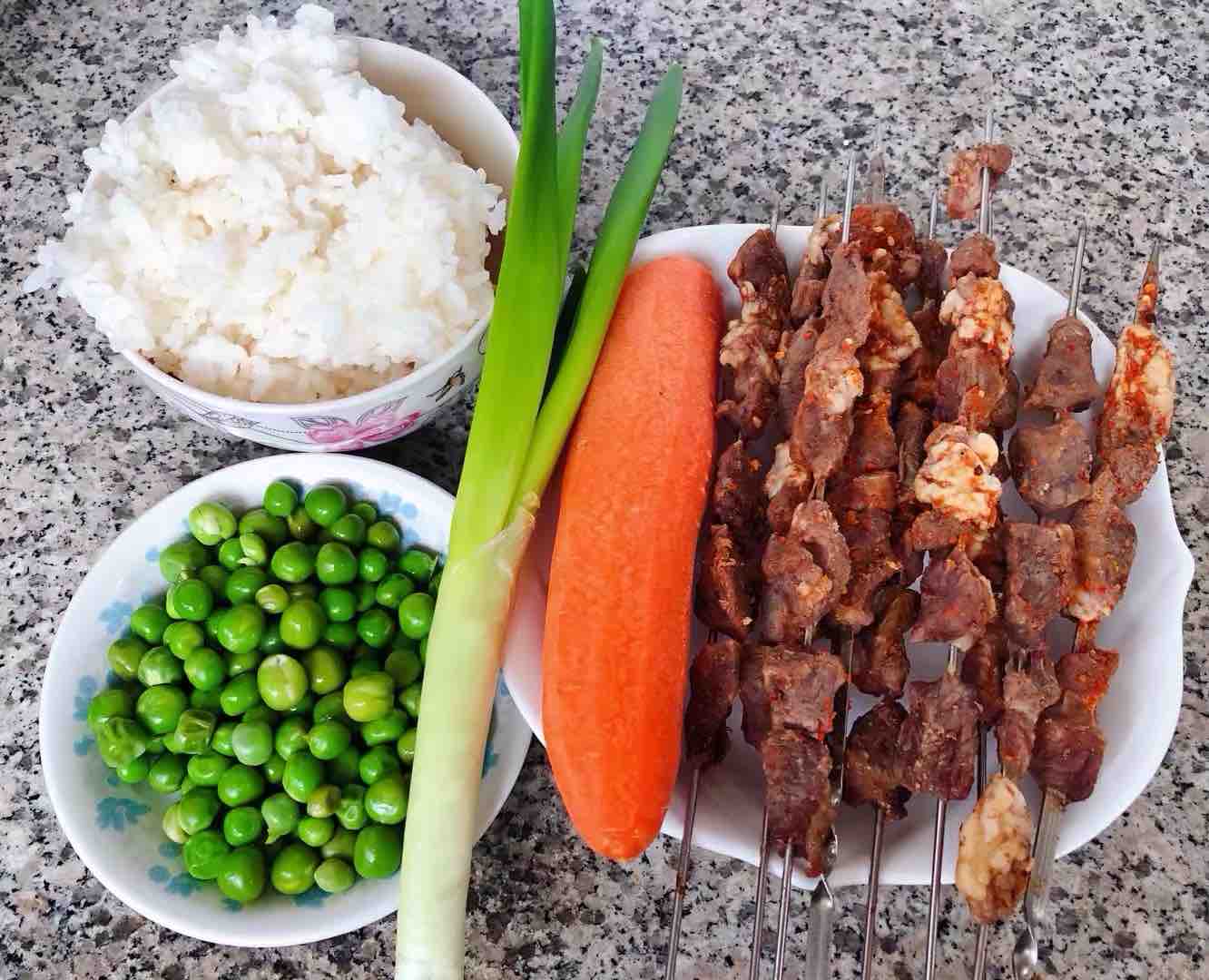 Lamb Skewers Fried Rice recipe