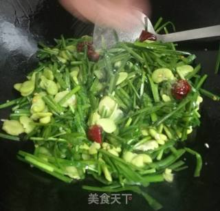 Stir-fried Watercress with Leek recipe