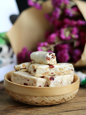 Peanut Cranberry Nougat (bread Maker Version) recipe