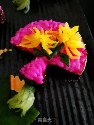 Plum, Orchid, Bamboo and Chrysanthemum [flower Sushi] recipe