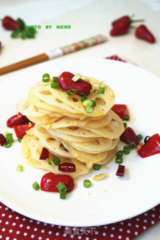 【hot and Sour Lotus Root Slices】 recipe