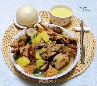 Big Bone Chicken Stewed Potatoes and Shiitake Mushrooms recipe