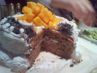 Oreo Mango Cream Filled Cocoa Cake recipe