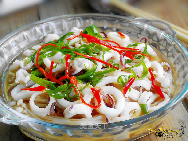 Steamed Golden Needle Squid Rings recipe