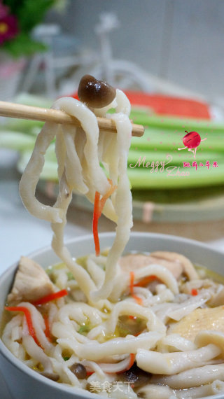 Chicken Wing Mushroom Soup Hand Rolled Noodles recipe