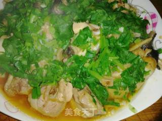 Steamed Chicken with Enoki Mushroom recipe