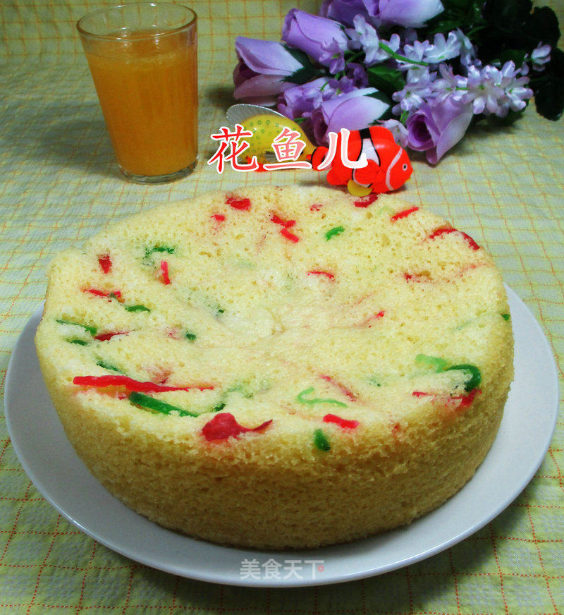 Red and Green Silk Steamed Cake