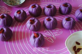 #trust之美#purple Potato Bean Paste Cake recipe