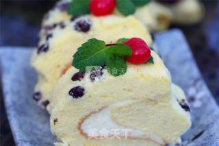 Honey Red Bean Chiffon Cake Roll recipe