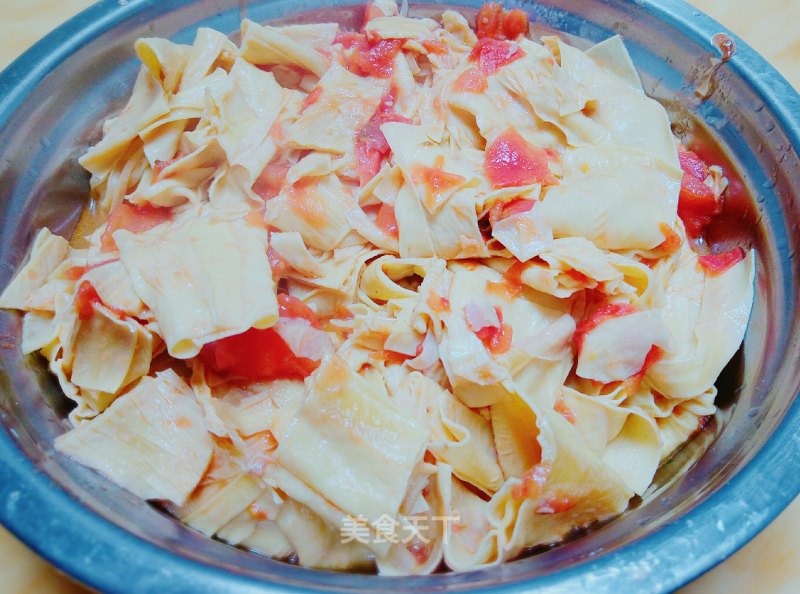Fried Yuba with Tomatoes recipe