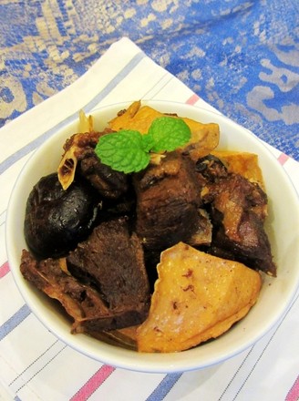 Roasted Wild Duck with Mushrooms and Bean Curd recipe