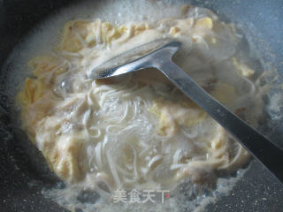 Mustard Noodle Soup with Mushroom and Duck Egg recipe