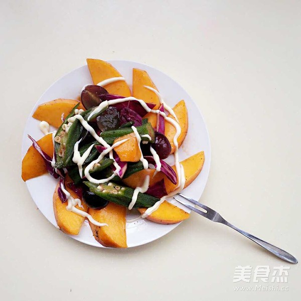 Yellow Peach Fruit and Vegetable Salad recipe