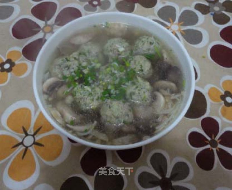 Shepherd's Purse Meatball Mushroom Soup recipe