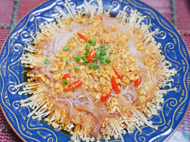 Garlic Vermicelli Enoki Mushroom recipe