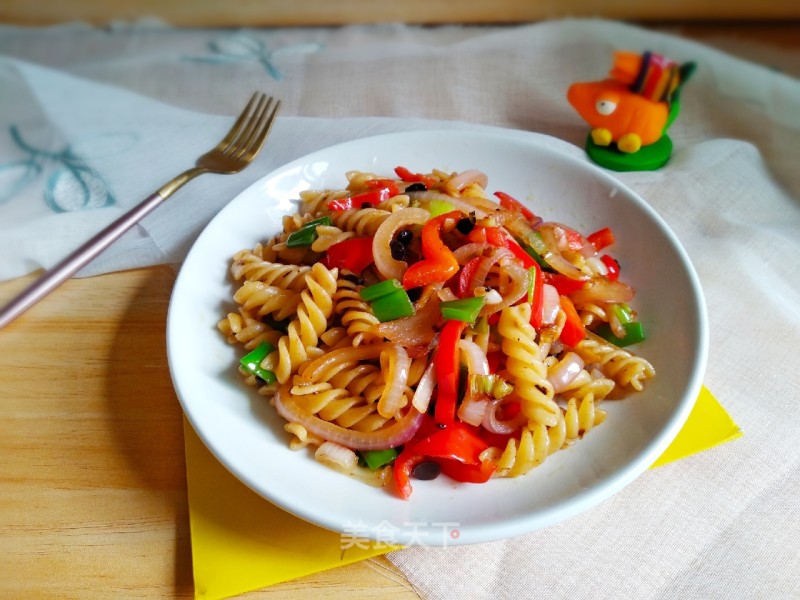Spiral Pasta with Soy Sauce recipe