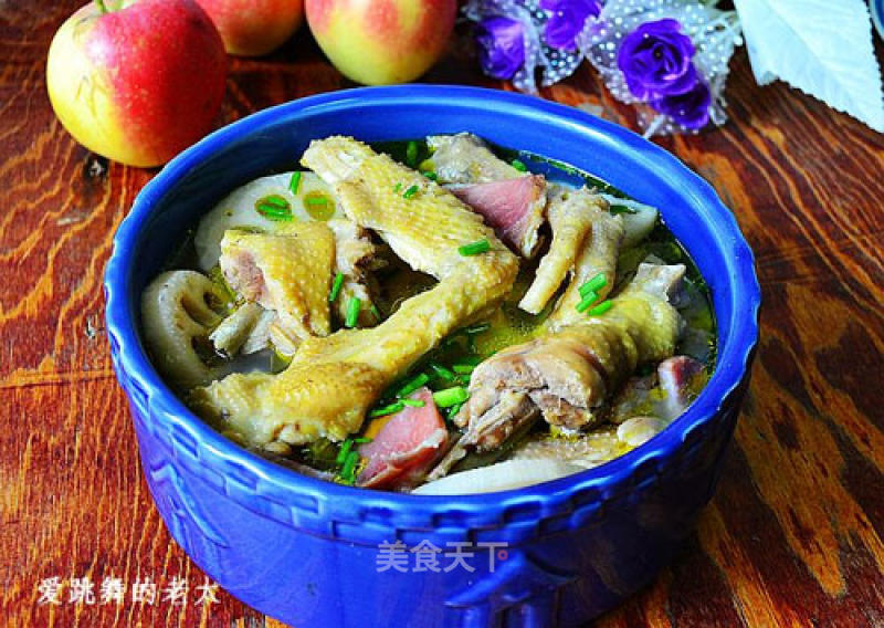 Lotus Root and Bacon Grass Chicken Soup recipe