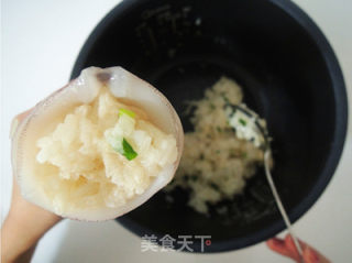 [teriyaki Squid Stuffed with Glutinous Rice] recipe