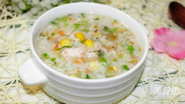 Shrimp and Seasonal Vegetable Porridge recipe