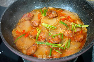 Sausage and Radish in Clay Pot recipe