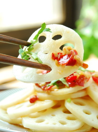 Garlic Chopped Pepper Lotus Root Slices recipe