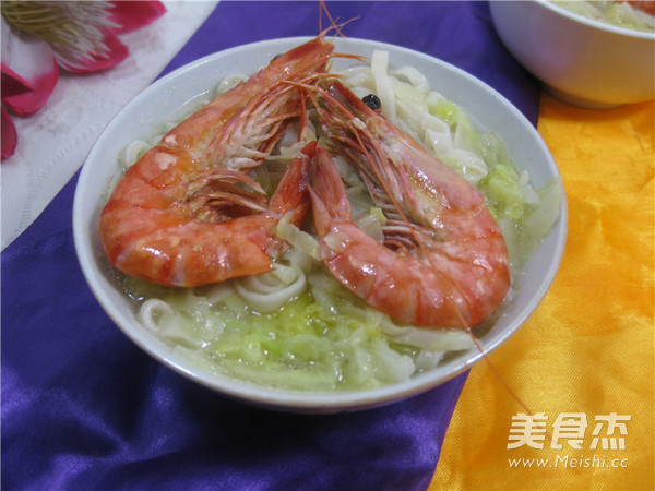Shrimp and Beef Cabbage Noodle Soup recipe