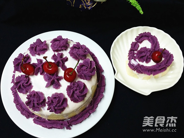 Purple Sweet Potato Decorated Yogurt Cake recipe