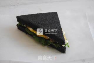 #aca烤明星大赛#bamboo Charcoal Cake Sandwich recipe