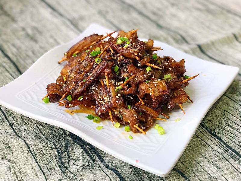 Toothpick Pork Belly recipe