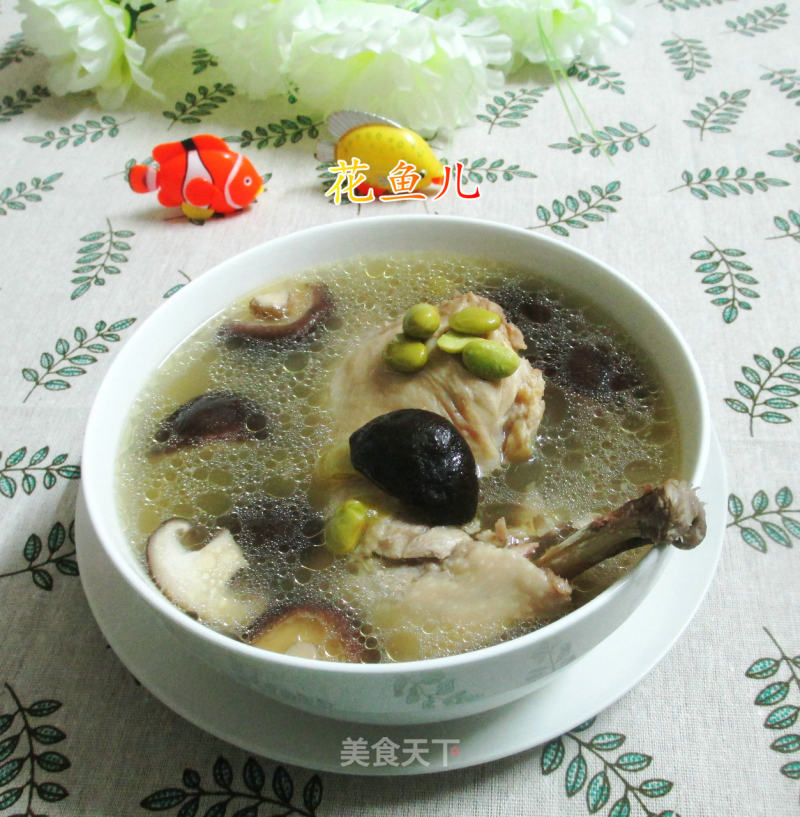 Mushroom and Edamame Chicken Drumstick Soup recipe