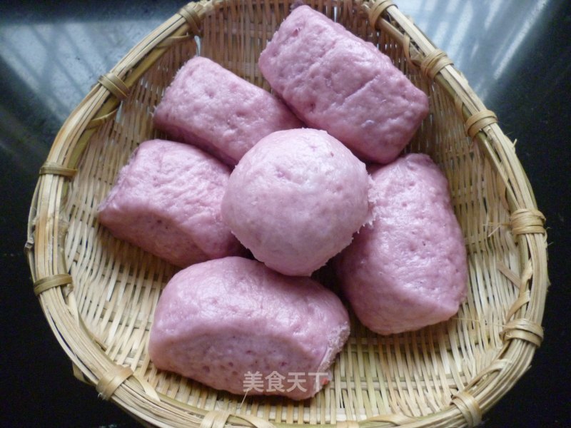 Natural Colored Purple Sweet Potato Steamed Buns recipe