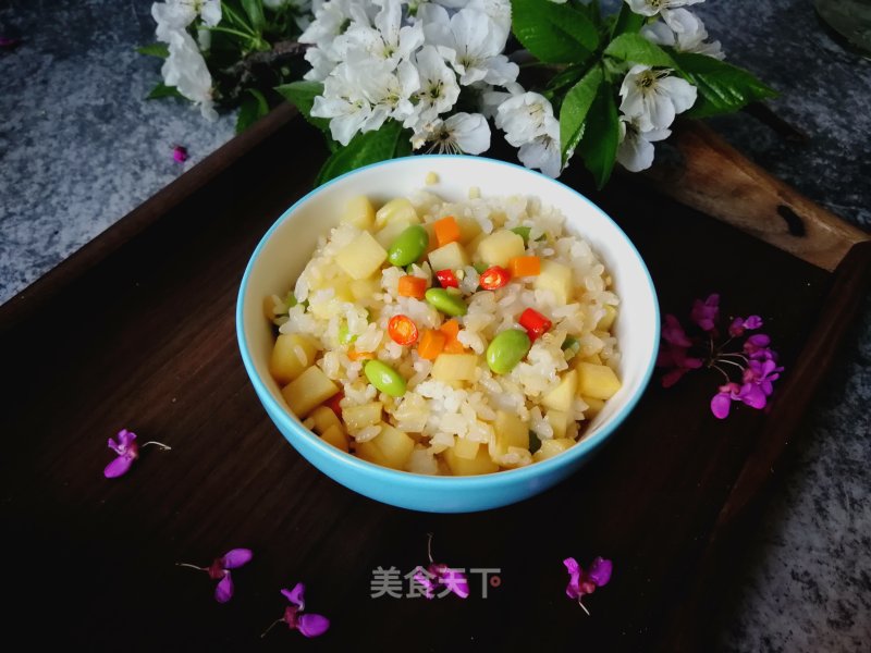 Fried Rice with Spring Bamboo Shoots and Edamame recipe