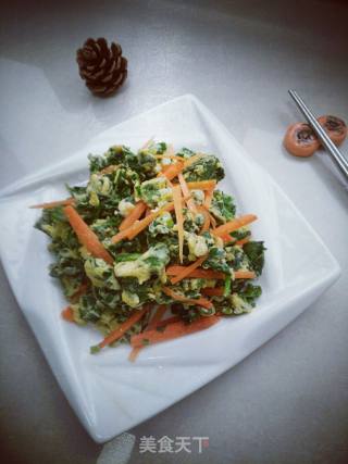 Fried Celery Leaves with Eggs recipe