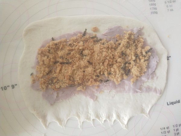 Taro Mashed Pork Floss Bread recipe