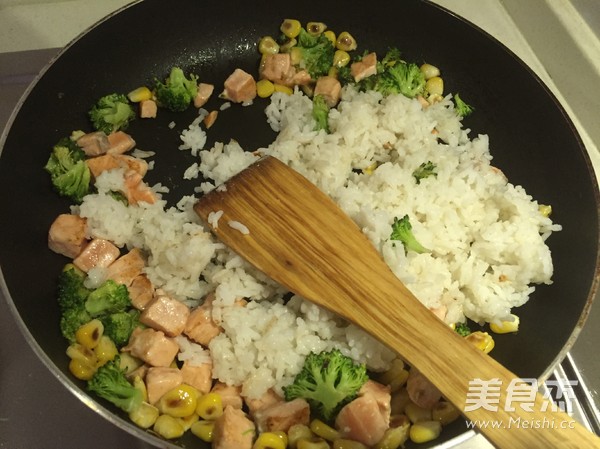 Salmon Golden Fried Rice recipe