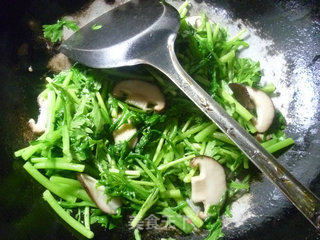 Stir-fried Chrysanthemum with Mushrooms recipe