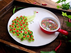 #创意菜#peacock Cucumber Roll recipe