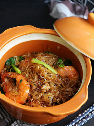 Shrimp and Vermicelli in Clay Pot recipe