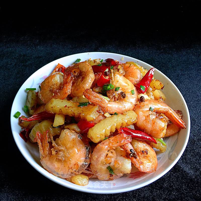 Salt and Pepper Potato Shrimp recipe