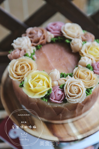 Flower Clusters Decorated Cake recipe
