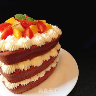 Heart Shaped Fruit Naked Cake recipe